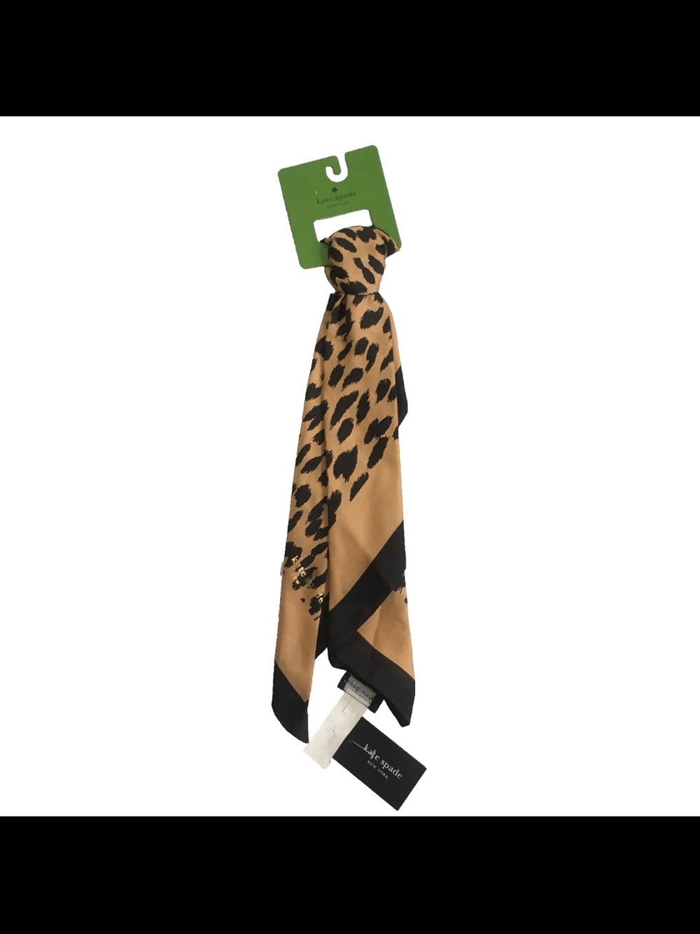kate spade Leopard Print Silk Scarf in Tan and Black